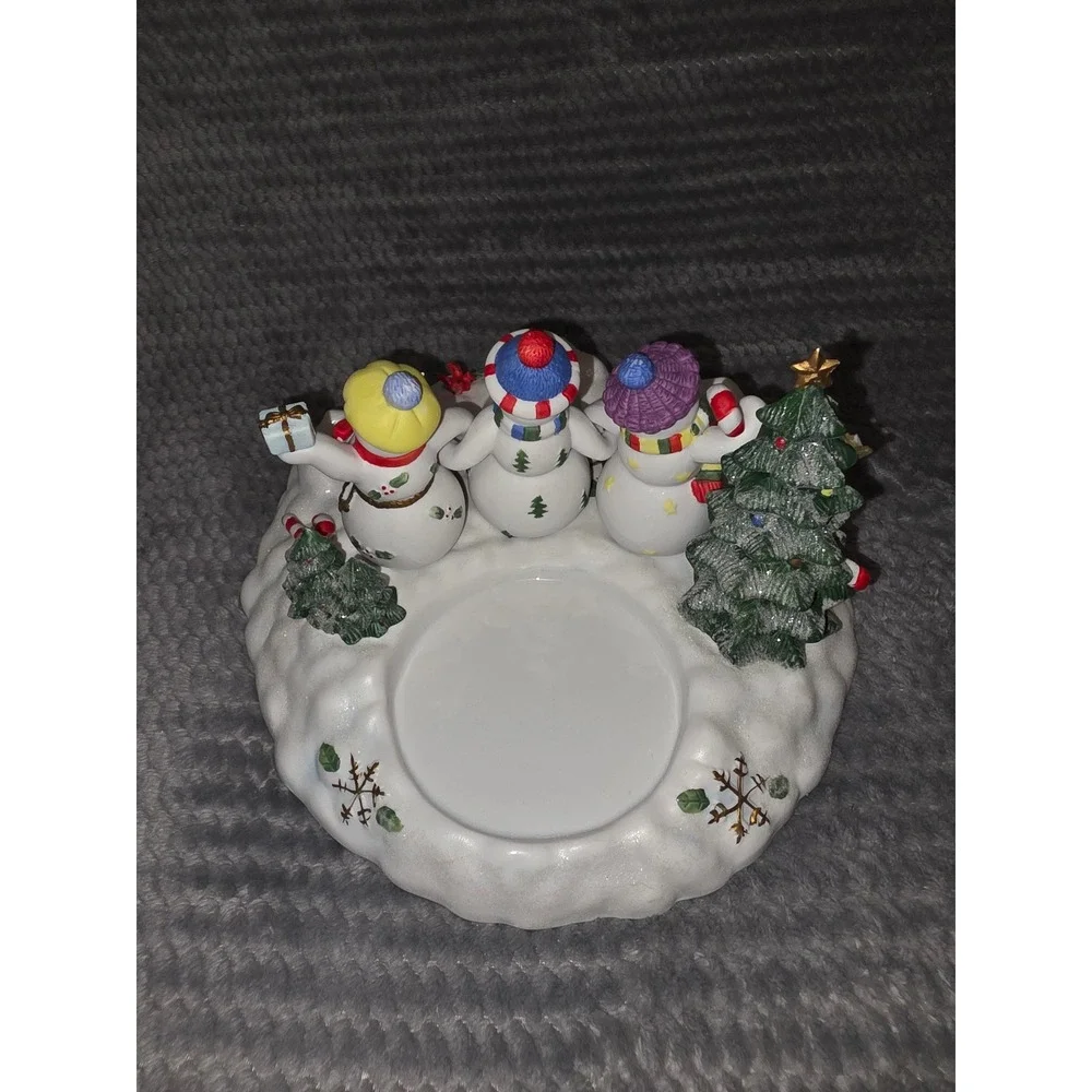 PartyLite Snowman Candle Holder Tealight Tree Candy Cane Snowflakes Christmas‎